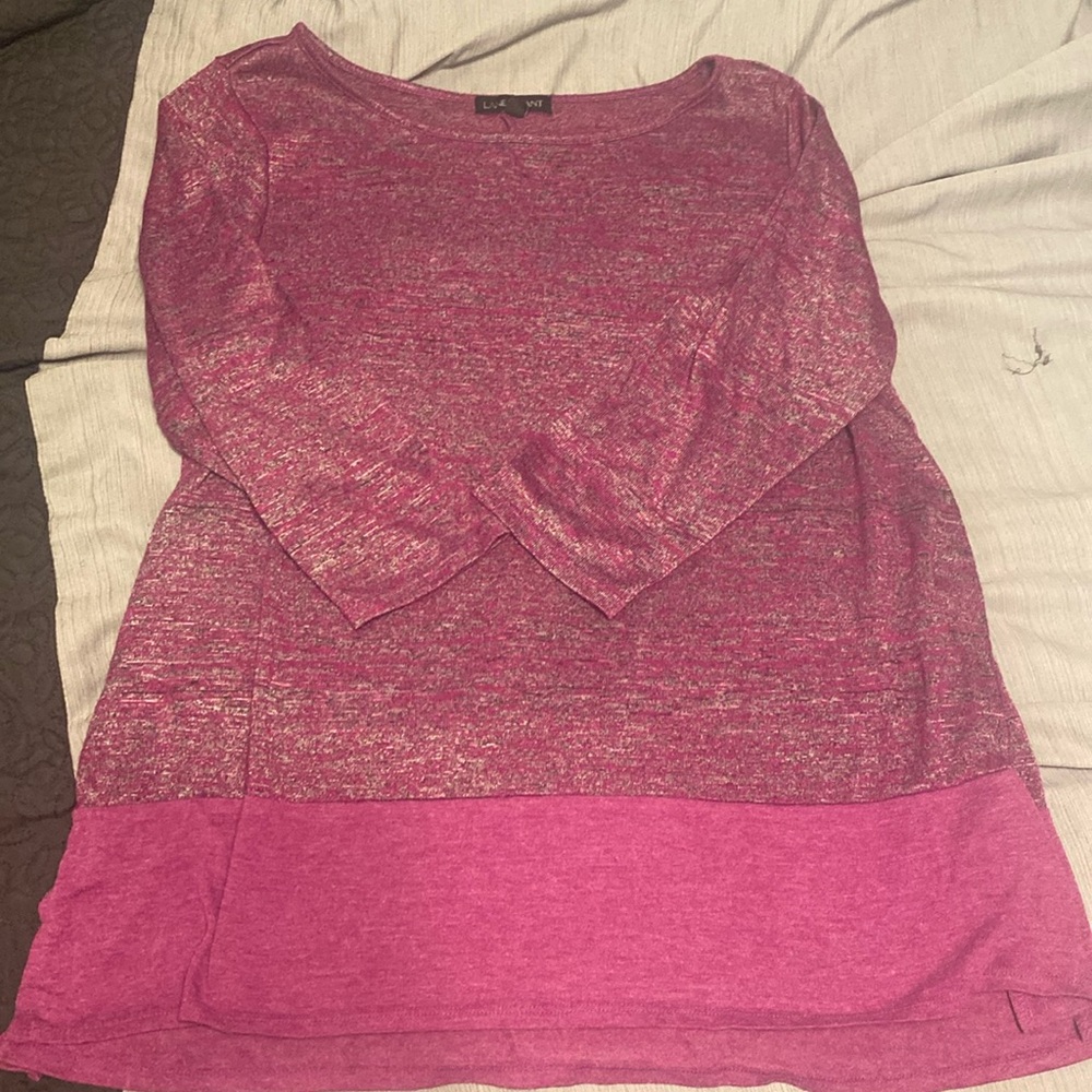 WOMENS PURPLE LONG SLEEVE SHIRT BY LANE BRYANT